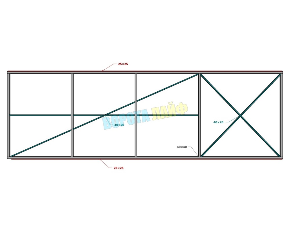 Каркас для откатных ворот модель КСВ