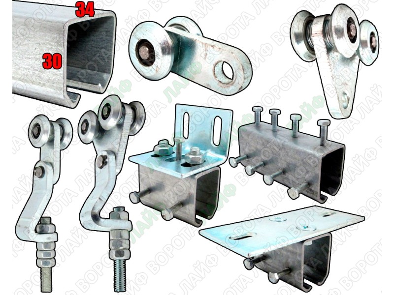 Надійна підвісна система для дверей та конструкцій — серії Стрікс М, балка 34×30 мм до 150 кг