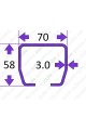 1112. Направляющая балка 70×58×3.0 (МЕТР)