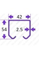 1130. Направляющая СТРИКС C (42×54×2.5 мм ЦИНК)