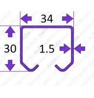 1131. Направляющая СТРИКС М (34×30×1.5 ЦИНК)