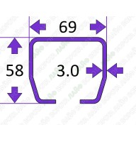 1200. Направляющая балка 69×58×3.0 (МЕТР)