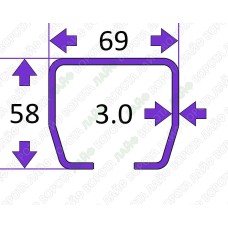 1200. Направляющая балка 69×58×3.0 (МЕТР)