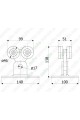 1255. Каретка для подвесных ворот 2В (70×58, 69×58)