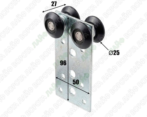 122386. Каретка для балки 34 на 30 мм ПОЛИМЕР на пластине