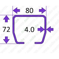 141023. Напрямна балка 80×72×4.0 мм (МЕТР)