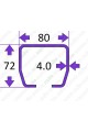 141023. Напрямна балка 80×72×4.0 мм (МЕТР)