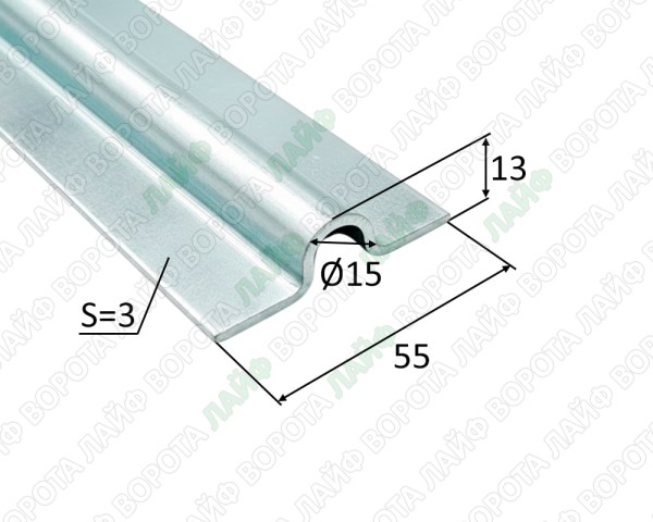 372310. Направляющий U-профиль КРУГЛЯК Ø15 мм (ЦИНК, МЕТР)