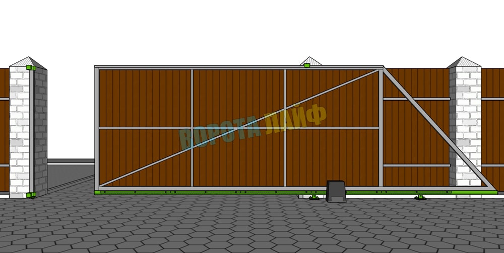 недорогие откатные ворота консольные
