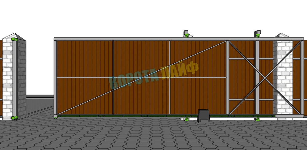 недорогие откатные ворота модель ксв