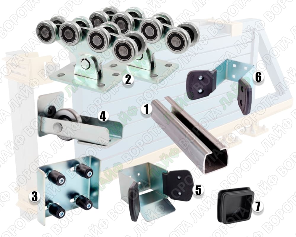 Комплектація НВ Fayna 800 - Ворота Лайф Україна Фурнітура для відкатних воріт НВ Fayna 800 кг