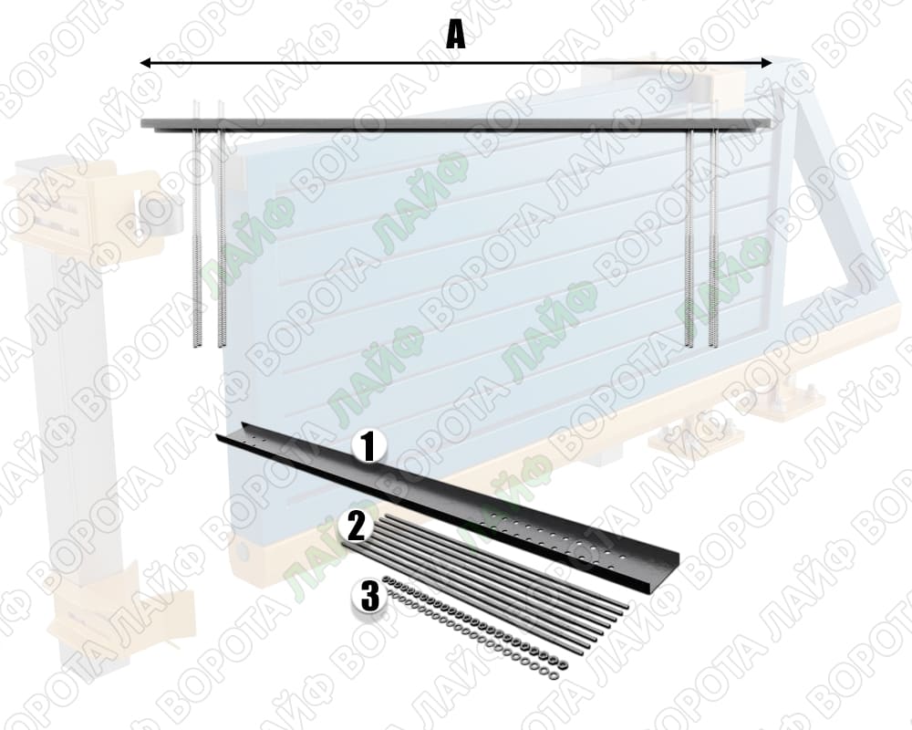 Закладная для откатных ворот в сборе
